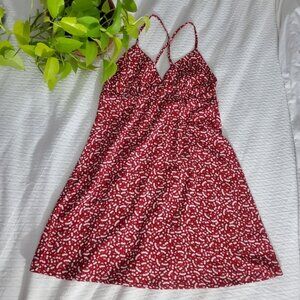 HARLOW "VIV" Red Cherry Print Slip Dress